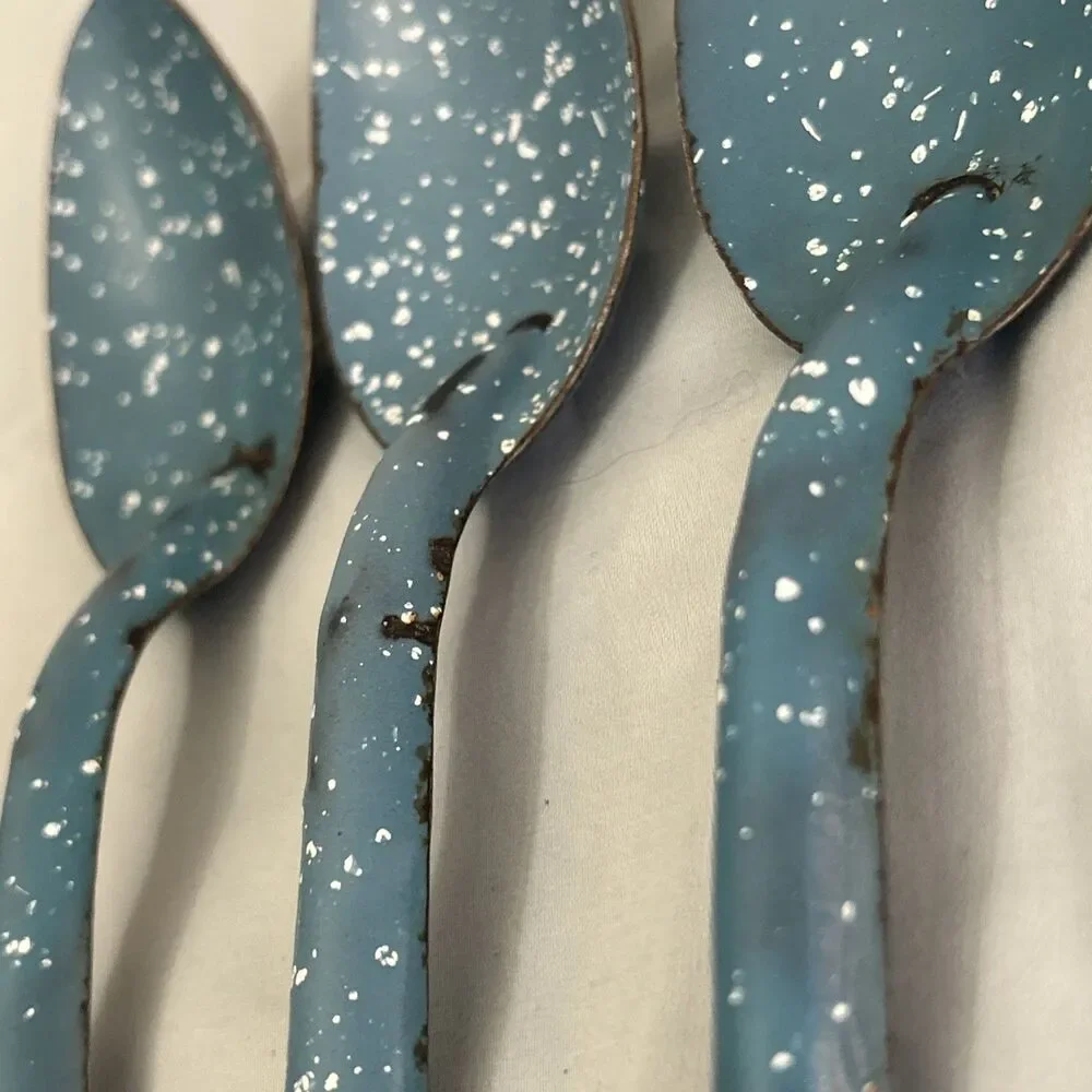 Vintage Graniteware 3 Spoons Farmhouse